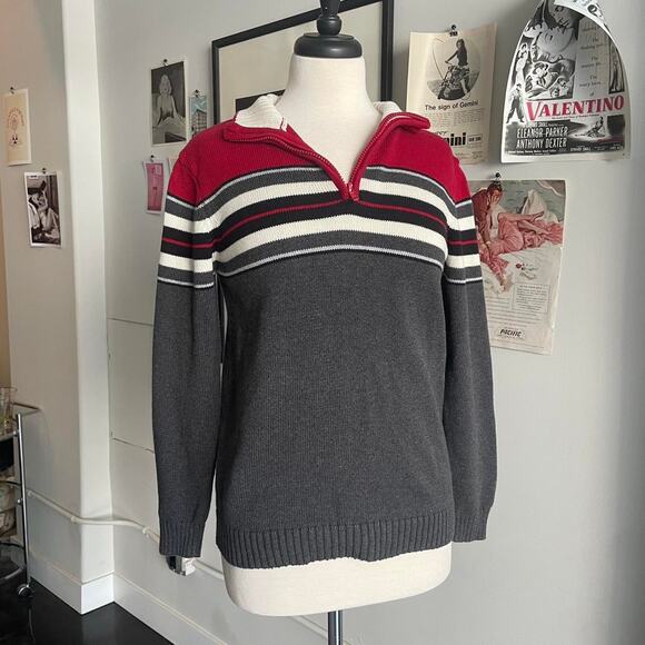 Vintage striped half zip up - Picture 3 of 6